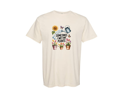 brand:Comfort Colors|color:Ivory|Sometimes I Wet My Plants 2 Graphic T-Shirt