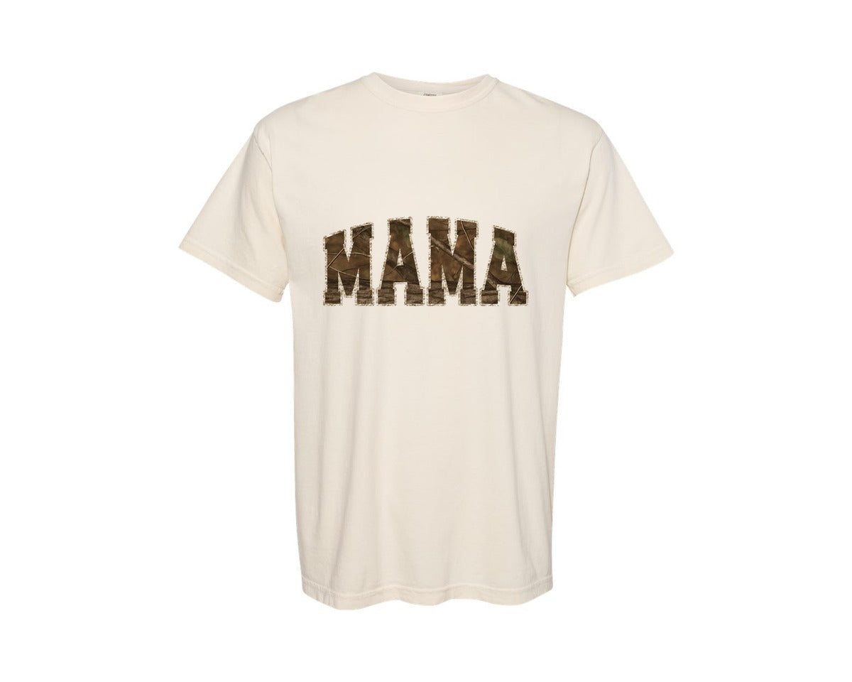 brand:Comfort Colors|color:Ivory|Mama Camo Graphic T-Shirt