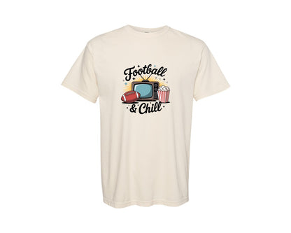 brand:Comfort Colors|color:Ivory|Football And Chill Game Night Digi Graphic T-Shirt