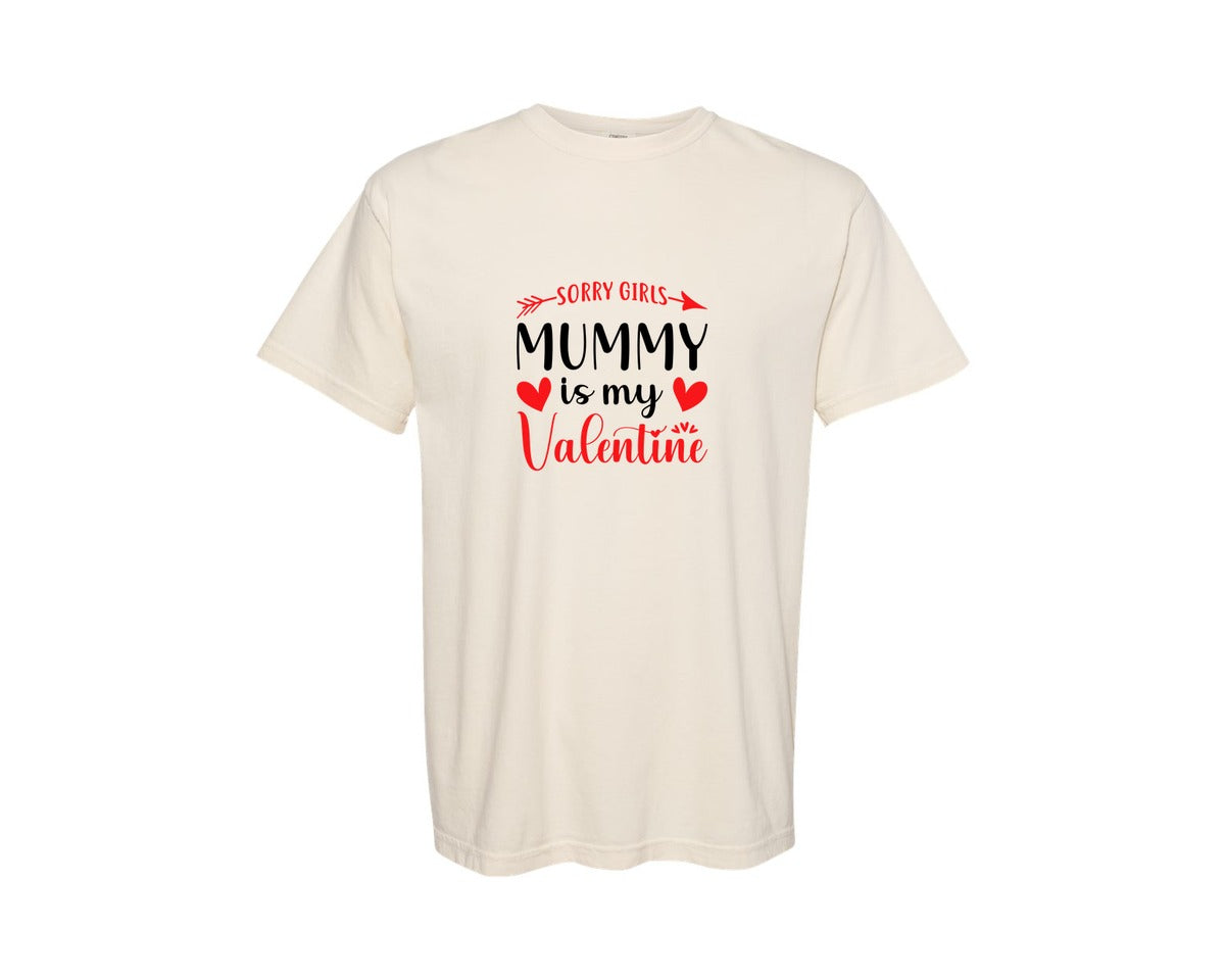 brand:Comfort Colors|color:Ivory|Mummy Valentines Day T Shirt Design 2 Graphic T-Shirt