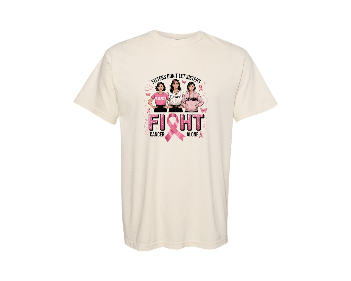 brand:Comfort Colors|color:Ivory|Preppy Breast Cancer Coquette Graphic T-Shirt
