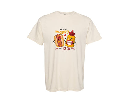 brand:Comfort Colors|color:Ivory|Mustard To My Hot Dog Valentine Graphic T-Shirt
