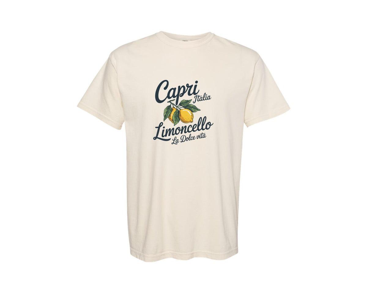brand:Comfort Colors|color:Ivory|Capri Limoncello Italian Cocktail Graphic T-Shirt
