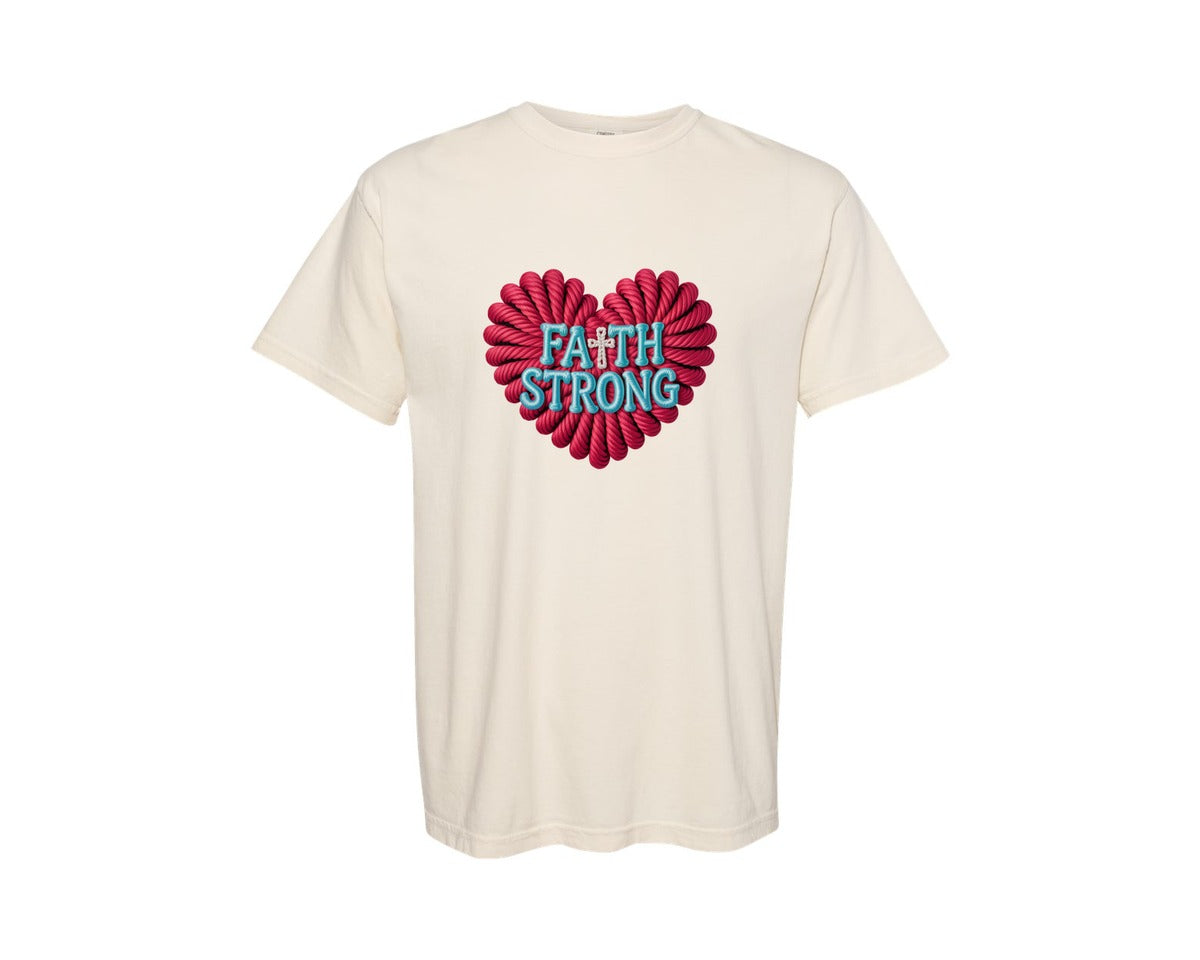 brand:Comfort Colors|color:Ivory|Crochet Christian Valentine Graphic T-Shirt