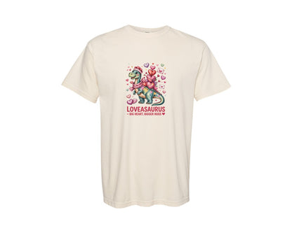 brand:Comfort Colors|color:Ivory|Valentine Dinosaur Valentine T Shirt Graphic T-Shirt