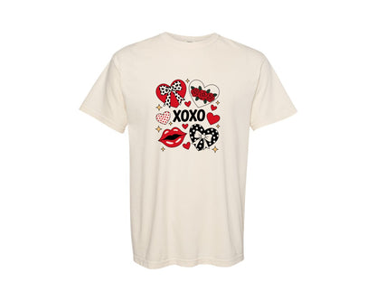 brand:Comfort Colors|color:Ivory|Valentine Xox Varsity Valentines Graphic T-Shirt