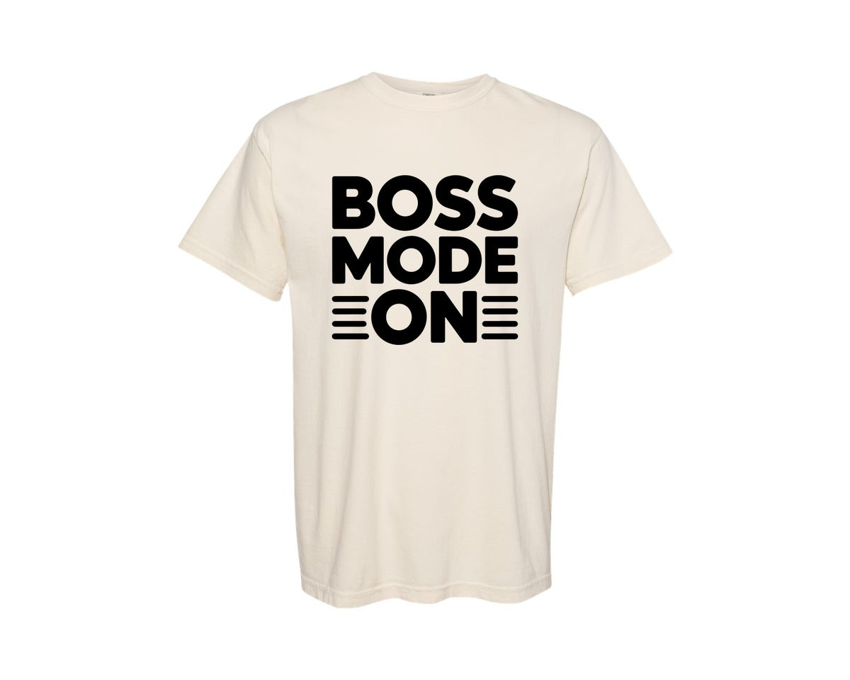 brand:Comfort Colors|color:Ivory|Boss Mode On Typography T Shirt Design F Graphic T-Shirt