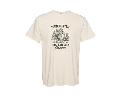 brand:Comfort Colors|color:Ivory|Bigfoot Undefeated Hide And Seek Graphic T-Shirt