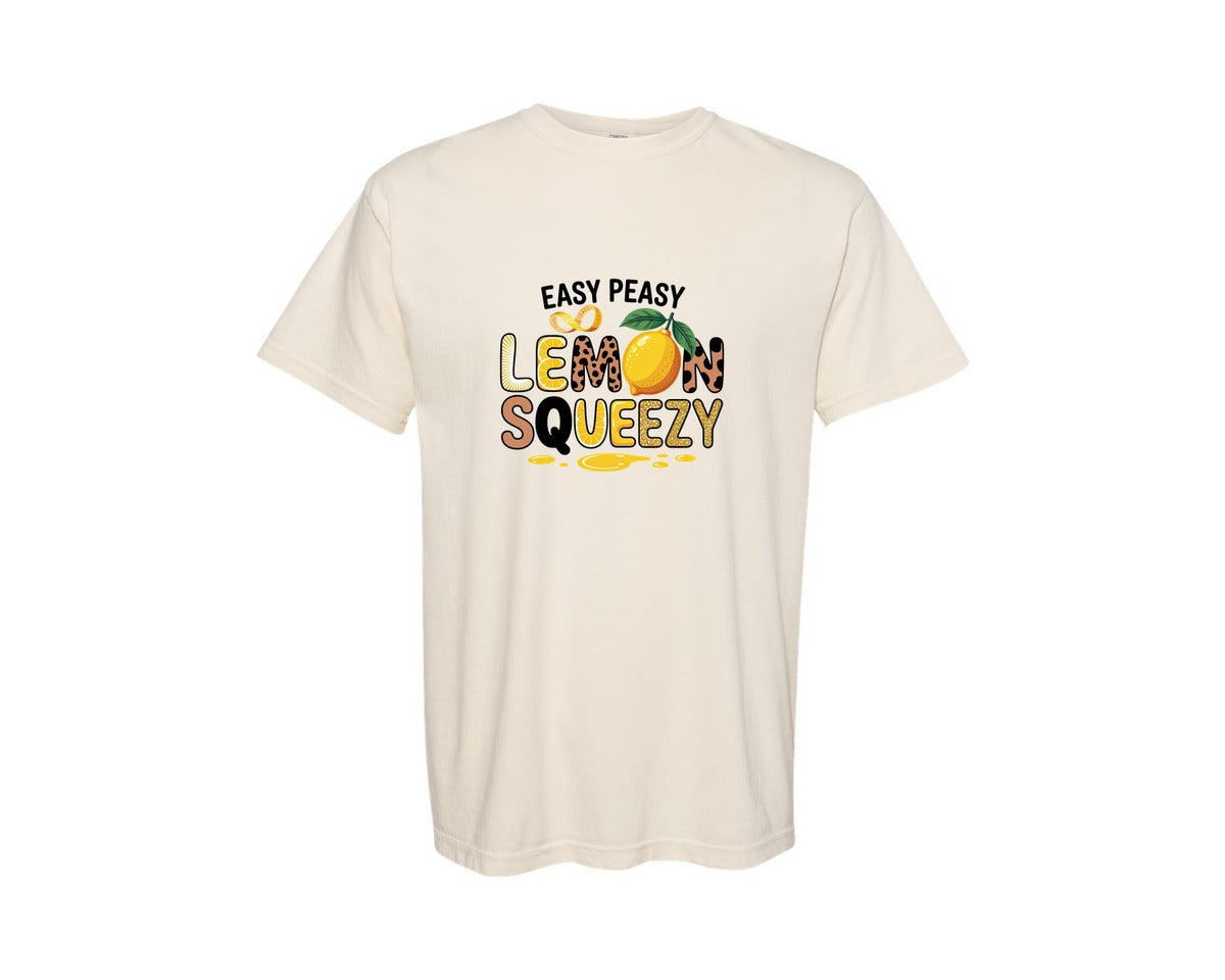 brand:Comfort Colors|color:Ivory|Easy Peasy Lemon Squeezy 12 Graphic T-Shirt
