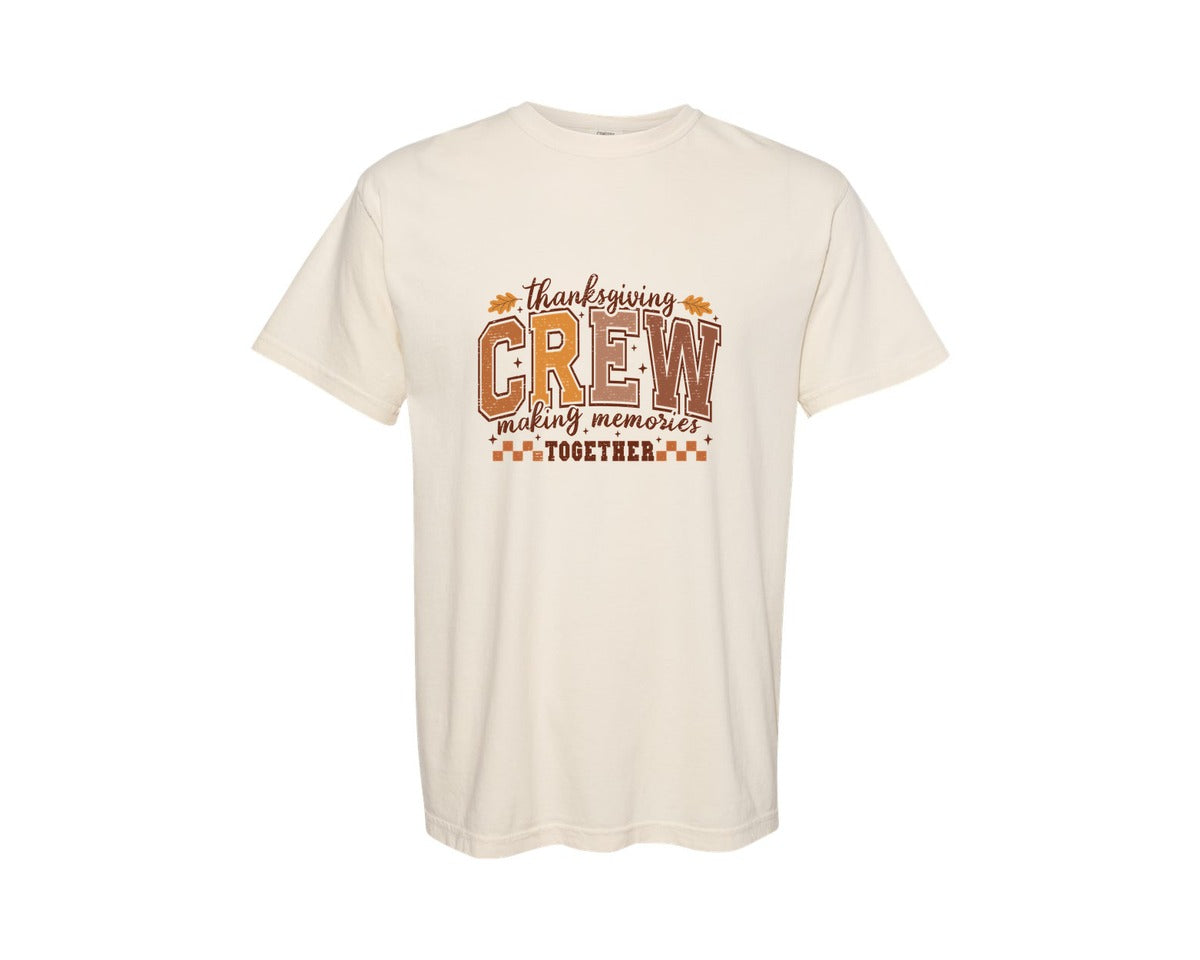 brand:Comfort Colors|color:Ivory|Thanksgiving Crew Pngthanksgiving Quote Graphic T-Shirt