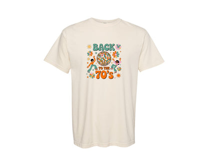brand:Comfort Colors|color:Ivory|Funky Disco Ball Back To The 70S Graphic T-Shirt