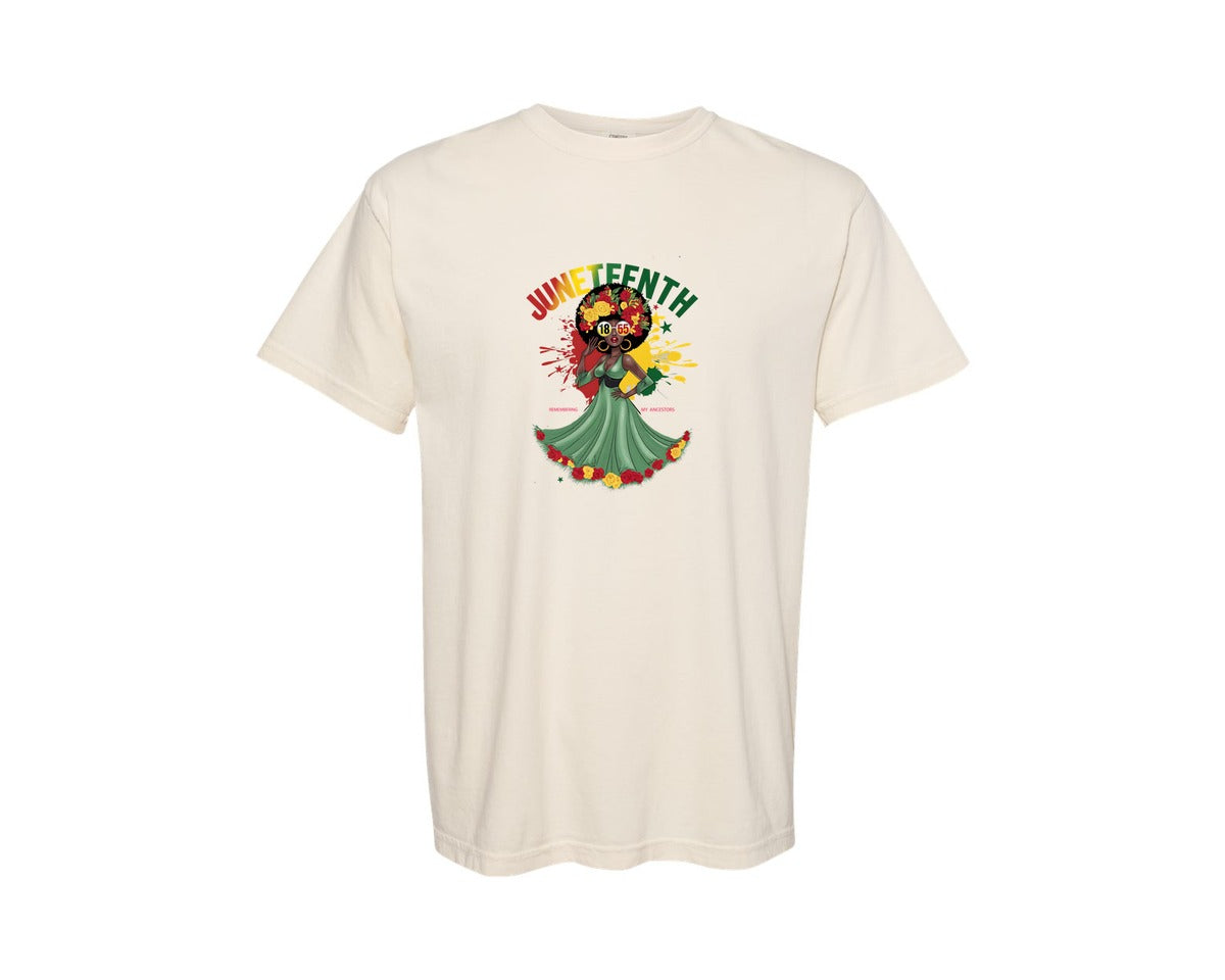 brand:Comfort Colors|color:Ivory|1865 Girl Black History Juneteenth Graphic T-Shirt