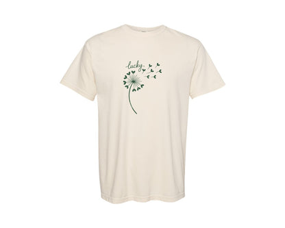 brand:Comfort Colors|color:Ivory|Lucky Dandelion St Patricks Day Graphic T-Shirt