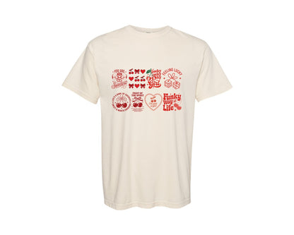 brand:Comfort Colors|color:Ivory|Cherry Valentine Graphic T-Shirt