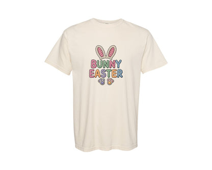 brand:Comfort Colors|color:Ivory|Easter Bunny Faux Yarn Crochet Graphic T-Shirt