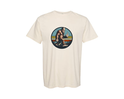 brand:Comfort Colors|color:Ivory|Bigfoot Middle Finger Shirt Graphic T-Shirt