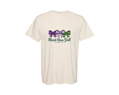 brand:Comfort Colors|color:Ivory|Preppy Mardi Gras Yall Mardi Gras 21 Graphic T-Shirt
