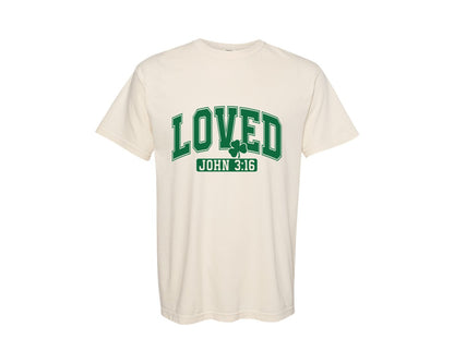 brand:Comfort Colors|color:Ivory|Christian St Patricks Loved John 316Svg Graphic T-Shirt