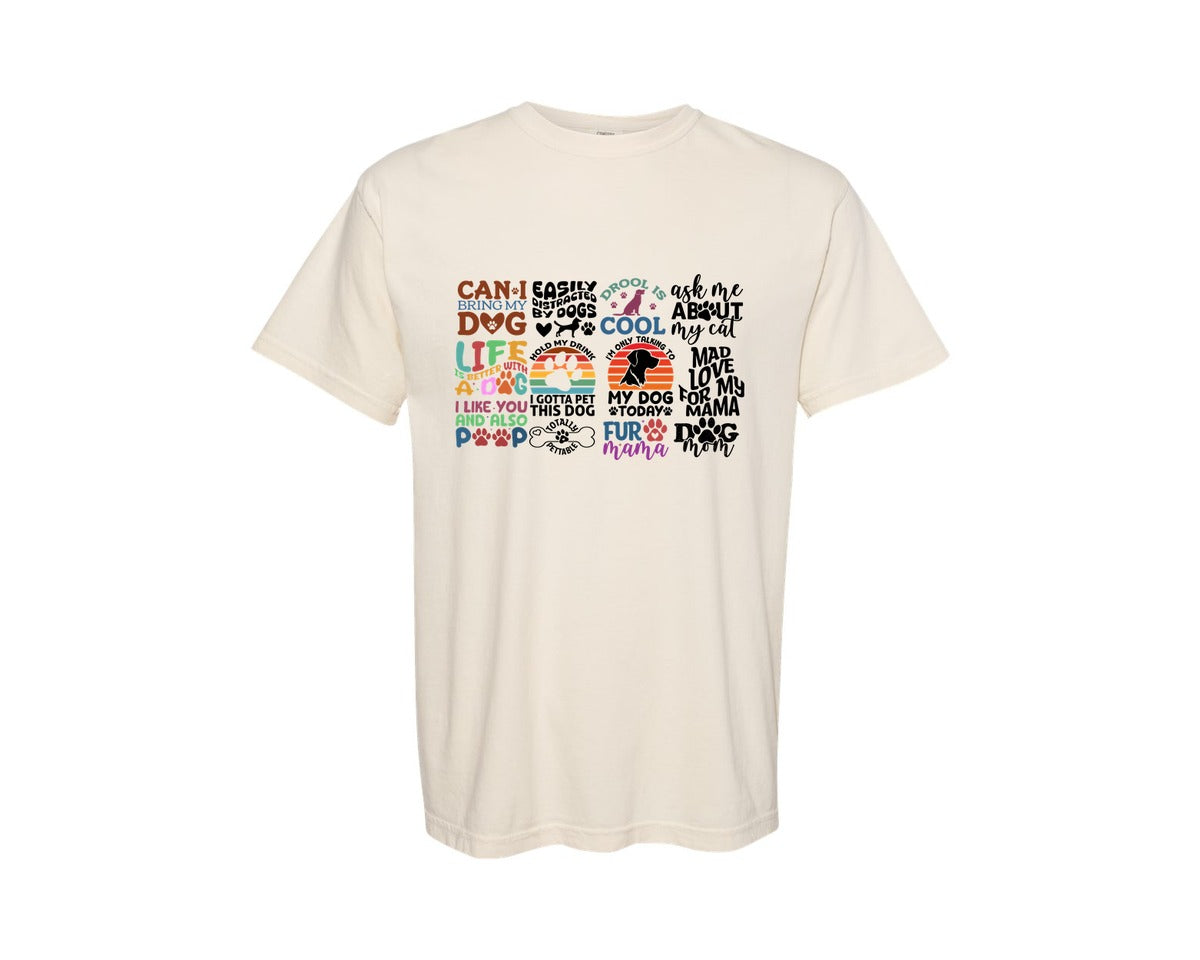 brand:Comfort Colors|color:Ivory|Retro Cute Dog Graphic T-Shirt