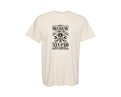 brand:Comfort Colors|color:Ivory|Funny Car Mechanic Auto Mechanic Graphic T-Shirt
