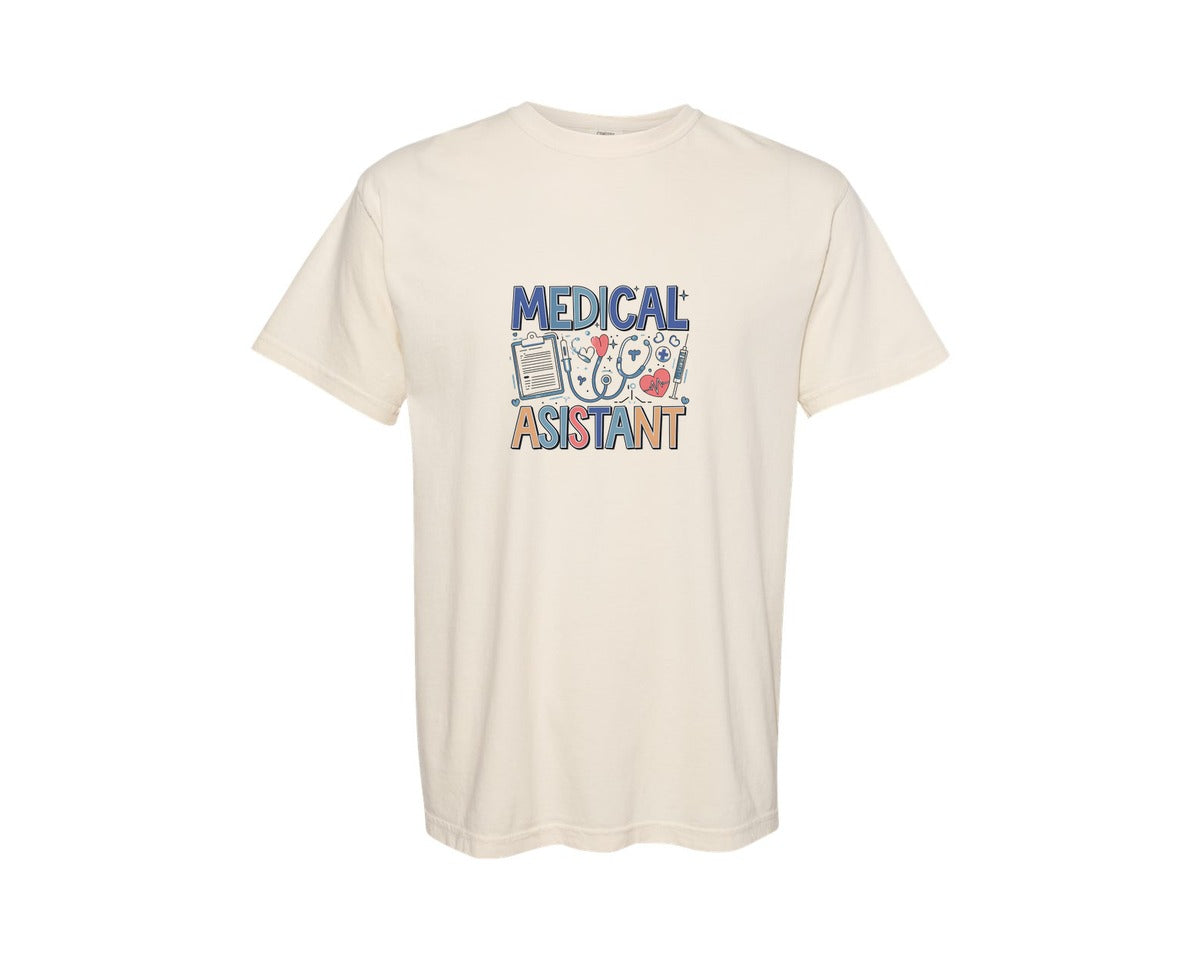 brand:Comfort Colors|color:Ivory|Medical Assistant 7 Graphic T-Shirt