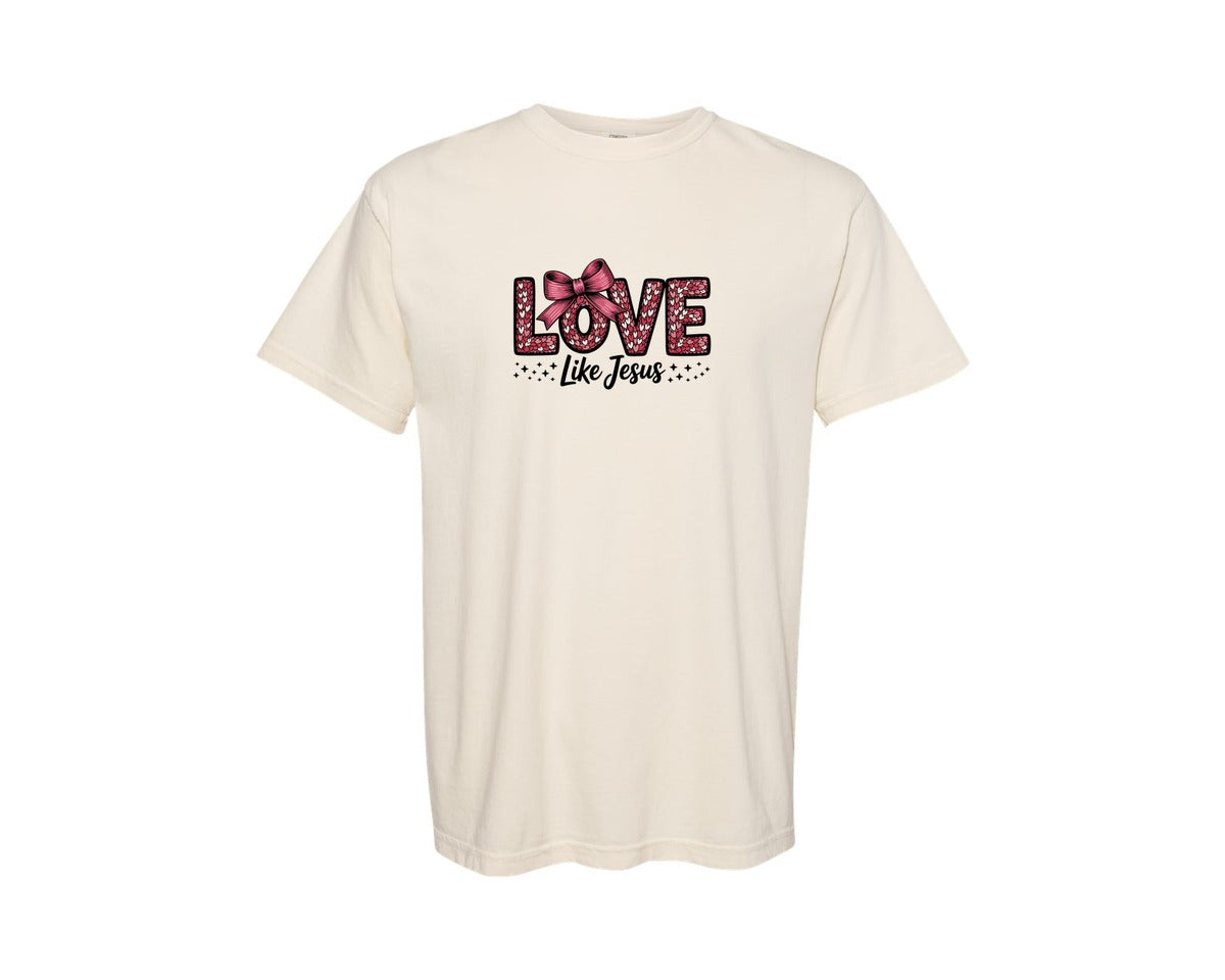 brand:Comfort Colors|color:Ivory|Love Like Jesus Valentines Day 2 Graphic T-Shirt
