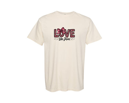 brand:Comfort Colors|color:Ivory|Love Like Jesus Valentines Day 2 Graphic T-Shirt