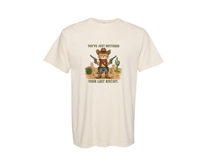 brand:Comfort Colors|color:Ivory|Funny Cat Cowboy Retro Western Grap Graphic T-Shirt