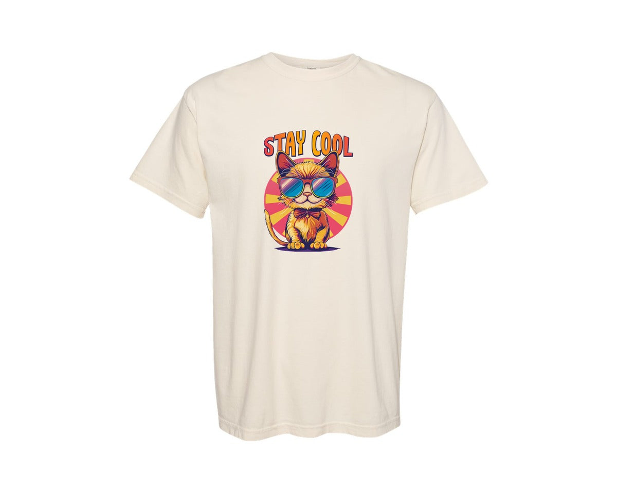 brand:Comfort Colors|color:Ivory|Funny Cat T Shirt Designs 2 Graphic T-Shirt