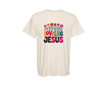 brand:Comfort Colors|color:Ivory|Boho Christian Love Like Jesus Graphic T-Shirt