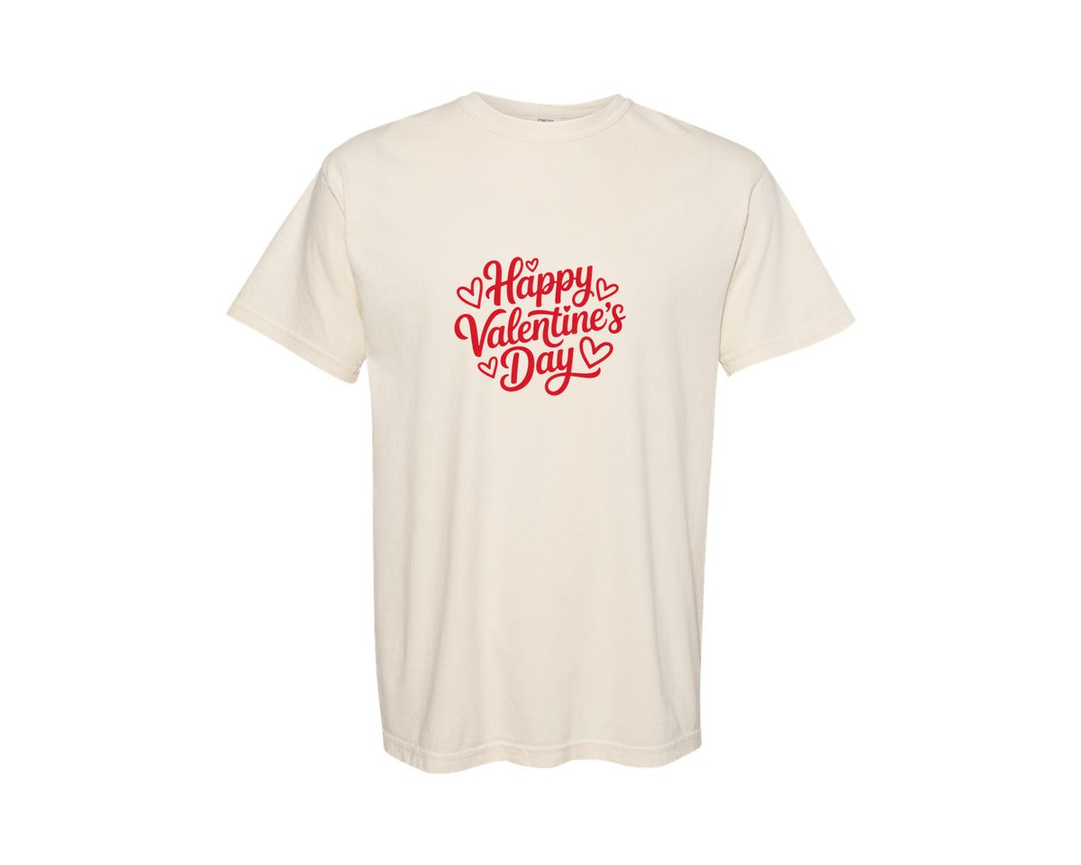 brand:Comfort Colors|color:Ivory|Happy Valentines Day Typography 12 Graphic T-Shirt