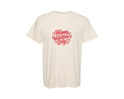 brand:Comfort Colors|color:Ivory|Happy Valentines Day Typography 12 Graphic T-Shirt
