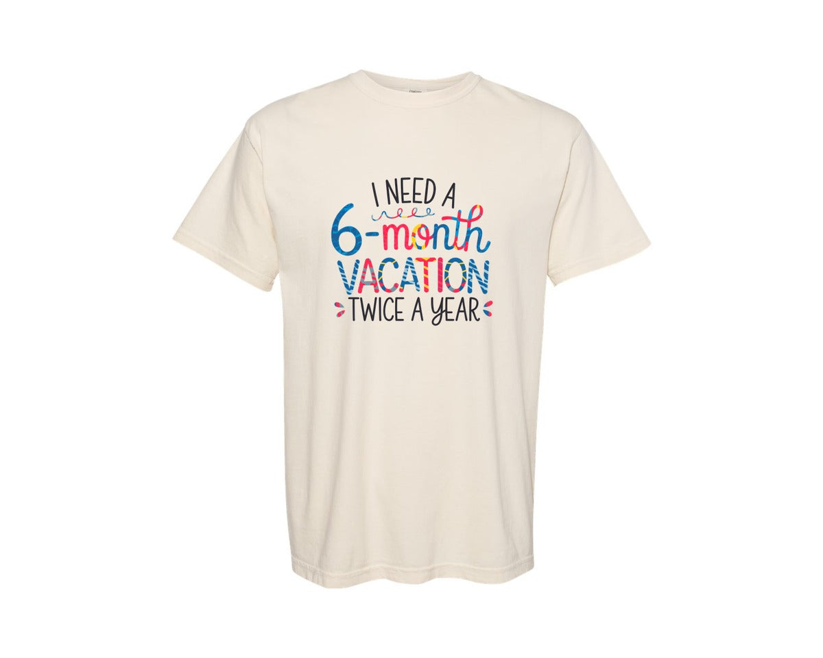 brand:Comfort Colors|color:Ivory|Funny Office Holiday Vacation Graphic T-Shirt