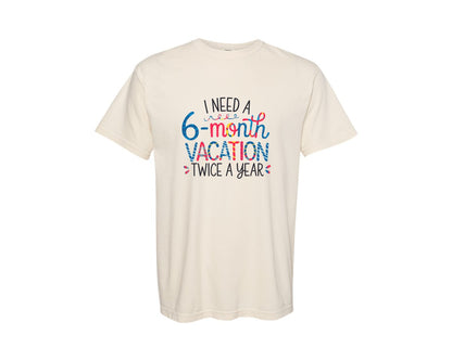brand:Comfort Colors|color:Ivory|Funny Office Holiday Vacation Graphic T-Shirt