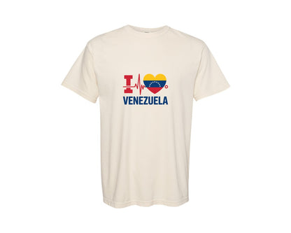 brand:Comfort Colors|color:Ivory|I Love Venezuela Graphic T-Shirt