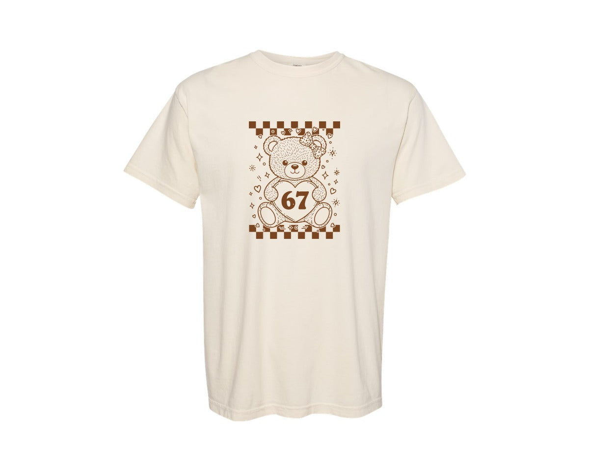 brand:Comfort Colors|color:Ivory|67 Valentines Teddy Valentines Day Graphic T-Shirt
