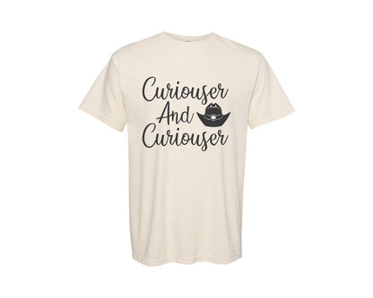 brand:Comfort Colors|color:Ivory|Curiouser And Curiouser Svgalice In Won Graphic T-Shirt