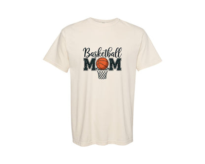 brand:Comfort Colors|color:Ivory|Basketball Mom Mascot Game Day Graphic T-Shirt