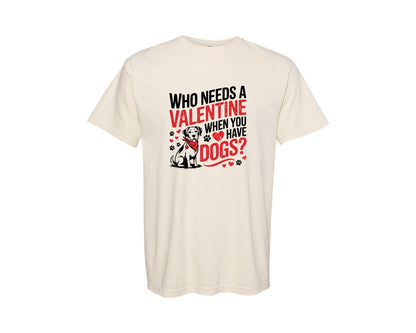 brand:Comfort Colors|color:Ivory|Valentine Dog Hearts And Paw Pet 2 Graphic T-Shirt