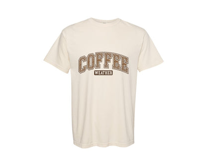 brand:Comfort Colors|color:Ivory|Coffee Weather Leopard Cozy Season Graphic T-Shirt