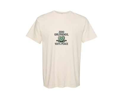 brand:Comfort Colors|color:Ivory|Zero Girlfriends 100 Peace Graphic T-Shirt