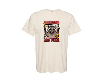 brand:Comfort Colors|color:Ivory|Unhinged And Feral Raccoon Graphic T-Shirt