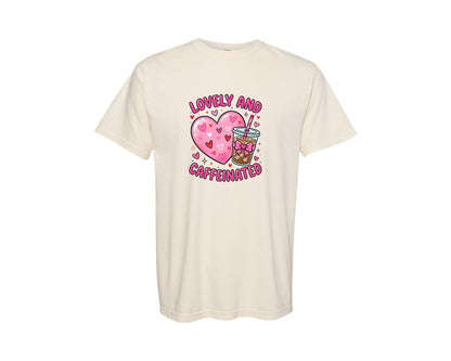 brand:Comfort Colors|color:Ivory|Cute Valentine Iced Coffee Graphic T-Shirt