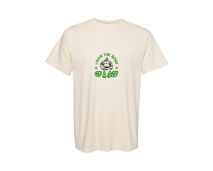 brand:Comfort Colors|color:Ivory|I Have The Body Of A God Buddha Pun Graphic T-Shirt