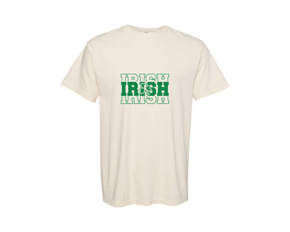 brand:Comfort Colors|color:Ivory|Irish Happy Go Lucky Happy Luc 6 Graphic T-Shirt