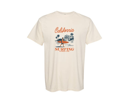 brand:Comfort Colors|color:Ivory|Summer California Surfing Camp Graphic T-Shirt