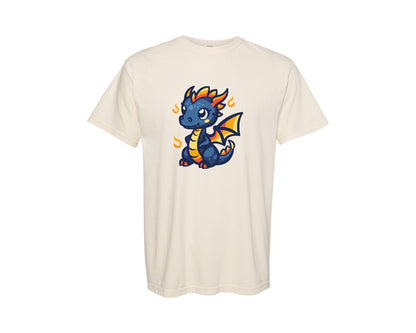 brand:Comfort Colors|color:Ivory|Cute Dragon Line Art Vector Graphic T-Shirt