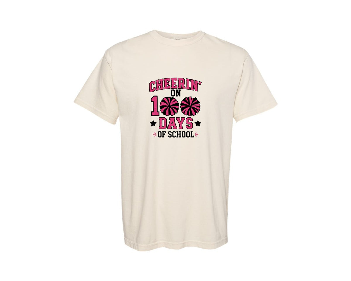brand:Comfort Colors|color:Ivory|Cheerin 100 Days Of School Graphic T-Shirt