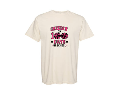 brand:Comfort Colors|color:Ivory|Cheerin 100 Days Of School Graphic T-Shirt