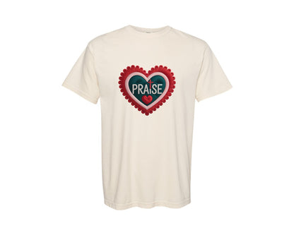 brand:Comfort Colors|color:Ivory|Crochet Christian Valentine Quotes Graphic T-Shirt